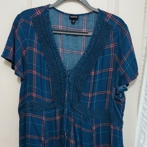 3X Blue torrid top